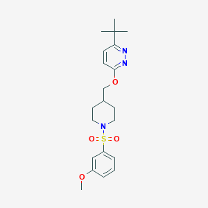 molecular formula C21H29N3O4S B2473038 3-Tert-butyl-6-[[1-(3-methoxyphenyl)sulfonylpiperidin-4-yl]methoxy]pyridazine CAS No. 2379986-94-2