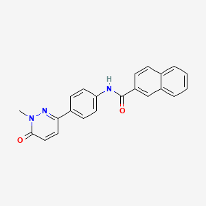 molecular formula C22H17N3O2 B2473039 N-(4-(1-methyl-6-oxo-1,6-dihydropyridazin-3-yl)phenyl)-2-naphthamide CAS No. 941888-81-9
