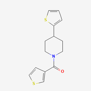 molecular formula C14H15NOS2 B2473040 (4-(Thiophen-2-yl)piperidin-1-yl)(thiophen-3-yl)methanone CAS No. 1396868-90-8