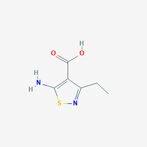 molecular formula C6H8N2O2S B2473041 5-氨基-3-乙基-1,2-噻唑-4-甲酸 CAS No. 2137740-13-5