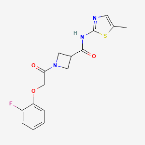molecular formula C16H16FN3O3S B2473042 1-(2-(2-fluorophenoxy)acetyl)-N-(5-methylthiazol-2-yl)azetidine-3-carboxamide CAS No. 1448028-47-4