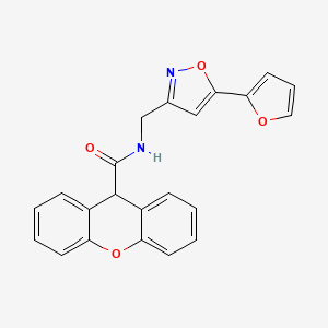 molecular formula C22H16N2O4 B2473043 N-((5-(furan-2-yl)isoxazol-3-yl)methyl)-9H-xanthene-9-carboxamide CAS No. 1170523-45-1