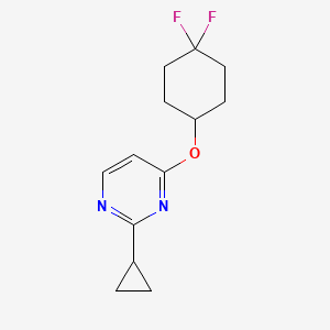 molecular formula C13H16F2N2O B2473044 2-Cyclopropyl-4-[(4,4-difluorocyclohexyl)oxy]pyrimidine CAS No. 2201316-14-3