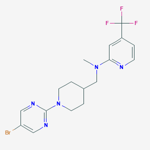 molecular formula C17H19BrF3N5 B2473060 N-{[1-(5-bromopyrimidin-2-yl)piperidin-4-yl]methyl}-N-methyl-4-(trifluoromethyl)pyridin-2-amine CAS No. 2415586-34-2