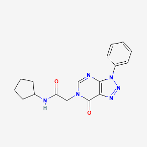 molecular formula C17H18N6O2 B2473078 N-cyclopentyl-2-{7-oxo-3-phenyl-3H,6H,7H-[1,2,3]triazolo[4,5-d]pyrimidin-6-yl}acetamide CAS No. 887215-45-4