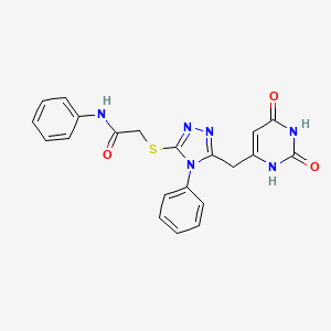 2-((5-((2,6-dioxo-1,2,3,6-tetrahydropyrimidin-4-yl)methyl)-4-phenyl-4H-1,2,4-triazol-3-yl)thio)-N-phenylacetamide