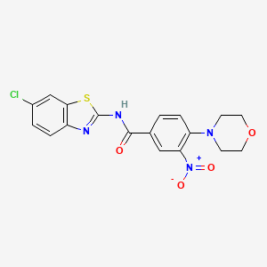 N-(6-chloro-1,3-benzothiazol-2-yl)-4-(morpholin-4-yl)-3-nitrobenzamide