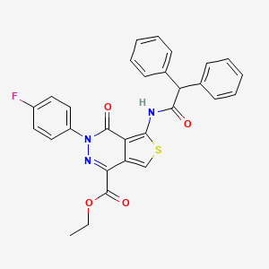 molecular formula C29H22FN3O4S B2473102 ethyl 5-(2,2-diphenylacetamido)-3-(4-fluorophenyl)-4-oxo-3H,4H-thieno[3,4-d]pyridazine-1-carboxylate CAS No. 851949-80-9