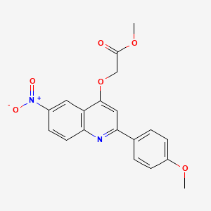 molecular formula C19H16N2O6 B2473123 Methyl 2-{[2-(4-methoxyphenyl)-6-nitroquinolin-4-YL]oxy}acetate CAS No. 1030120-08-1