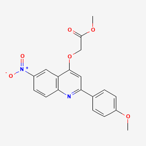 B2473123 Methyl {[2-(4-methoxyphenyl)-6-nitroquinolin-4-yl]oxy}acetate CAS No. 1030120-08-1