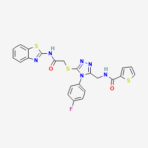 N-((5-((2-(benzo[d]thiazol-2-ylamino)-2-oxoethyl)thio)-4-(4-fluorophenyl)-4H-1,2,4-triazol-3-yl)methyl)thiophene-2-carboxamide