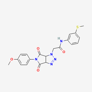2-(5-(4-methoxyphenyl)-4,6-dioxo-4,5,6,6a-tetrahydropyrrolo[3,4-d][1,2,3]triazol-1(3aH)-yl)-N-(3-(methylthio)phenyl)acetamide