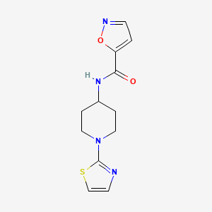 molecular formula C12H14N4O2S B2473142 N-[1-(1,3-thiazol-2-yl)piperidin-4-yl]-1,2-oxazole-5-carboxamide CAS No. 1797086-18-0