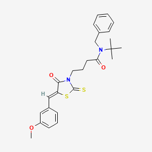N-benzyl-N-tert-butyl-4-[(5Z)-5-[(3-methoxyphenyl)methylidene]-4-oxo-2-sulfanylidene-1,3-thiazolidin-3-yl]butanamide