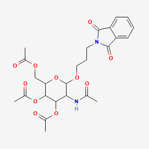 [5-Acetamido-3,4-diacetyloxy-6-[3-(1,3-dioxoisoindol-2-yl)propoxy]oxan-2-yl]methyl acetate