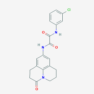 molecular formula C20H18ClN3O3 B2473156 N'-(3-chlorophenyl)-N-{2-oxo-1-azatricyclo[7.3.1.0^{5,13}]trideca-5,7,9(13)-trien-7-yl}ethanediamide CAS No. 898423-20-6