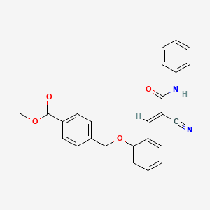 molecular formula C25H20N2O4 B2473179 methyl 4-[[2-[(E)-3-anilino-2-cyano-3-oxoprop-1-enyl]phenoxy]methyl]benzoate CAS No. 735338-17-7