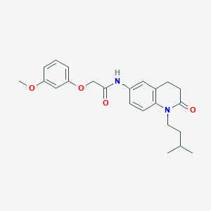 molecular formula C23H28N2O4 B2473180 2-(3-methoxyphenoxy)-N-[1-(3-methylbutyl)-2-oxo-1,2,3,4-tetrahydroquinolin-6-yl]acetamide CAS No. 954613-96-8
