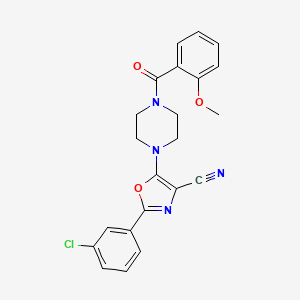 2-(3-Chlorophenyl)-5-(4-(2-methoxybenzoyl)piperazin-1-yl)oxazole-4-carbonitrile