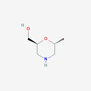 molecular formula C6H13NO2 B2473221 ((2S,6R)-6-methylmorpholin-2-yl)methanol CAS No. 1932364-52-7