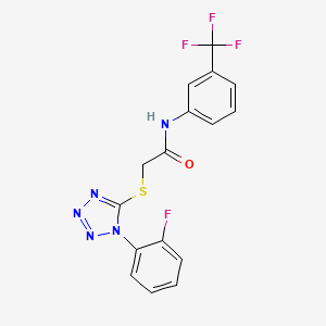 2-((1-(2-fluorophenyl)-1H-tetrazol-5-yl)thio)-N-(3-(trifluoromethyl)phenyl)acetamide