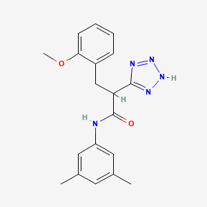 molecular formula C19H21N5O2 B2473235 N-(3,5-dimethylphenyl)-3-(2-methoxyphenyl)-2-(2H-tetrazol-5-yl)propanamide CAS No. 483993-65-3