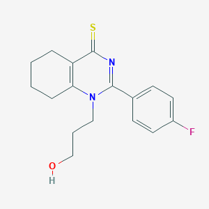 B2473241 2-(4-Fluorophenyl)-1-(3-hydroxypropyl)-5,6,7,8-tetrahydroquinazoline-4-thione CAS No. 330189-25-8