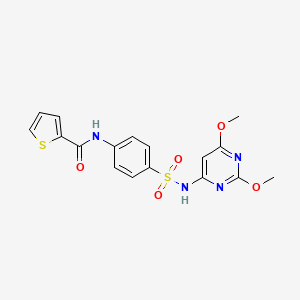 molecular formula C17H16N4O5S2 B2473249 N-{4-[(2,6-dimethoxypyrimidin-4-yl)sulfamoyl]phenyl}thiophene-2-carboxamide CAS No. 301227-21-4