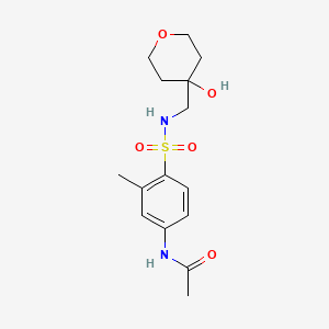 molecular formula C15H22N2O5S B2473267 N-(4-{[(4-hydroxyoxan-4-yl)methyl]sulfamoyl}-3-methylphenyl)acetamide CAS No. 1795301-82-4