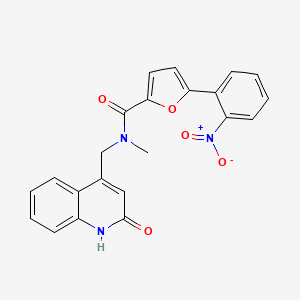 molecular formula C22H17N3O5 B2473270 N-[(2-hydroxyquinolin-4-yl)methyl]-N-methyl-5-(2-nitrophenyl)furan-2-carboxamide CAS No. 903860-51-5