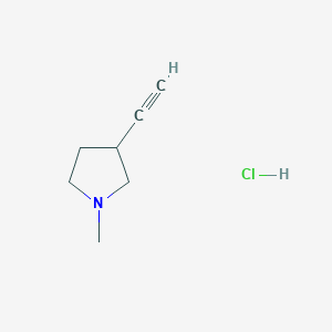 molecular formula C7H12ClN B2473271 3-Ethynyl-1-methylpyrrolidine hydrochloride CAS No. 2241128-70-9
