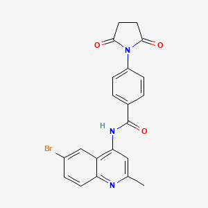 molecular formula C21H16BrN3O3 B2473273 N-(6-bromo-2-methylquinolin-4-yl)-4-(2,5-dioxopyrrolidin-1-yl)benzamide CAS No. 940983-87-9