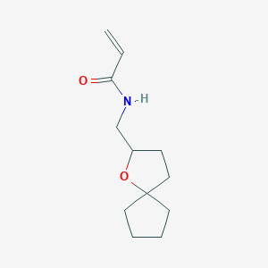molecular formula C12H19NO2 B2473279 N-({1-oxaspiro[4.4]nonan-2-yl}methyl)prop-2-enamide CAS No. 2025638-30-4