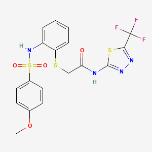 2-[(2-{[(4-methoxyphenyl)sulfonyl]amino}phenyl)sulfanyl]-N-[5-(trifluoromethyl)-1,3,4-thiadiazol-2-yl]acetamide