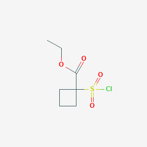 molecular formula C7H11ClO4S B2473322 Ethyl 1-(chlorosulfonyl)cyclobutane-1-carboxylate CAS No. 1909319-78-3