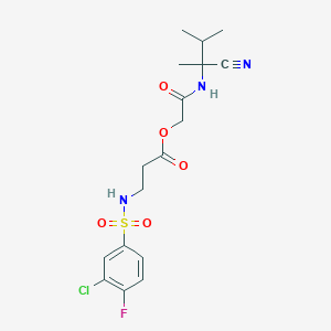 [(1-Cyano-1,2-dimethylpropyl)carbamoyl]methyl 3-(3-chloro-4-fluorobenzenesulfonamido)propanoate