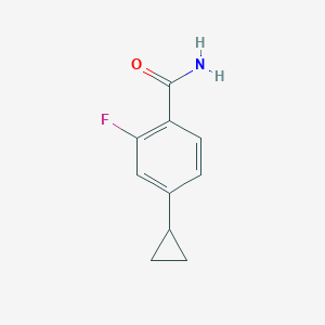 molecular formula C10H10FNO B2473370 4-Cyclopropyl-2-fluorobenzamide CAS No. 2167471-91-0