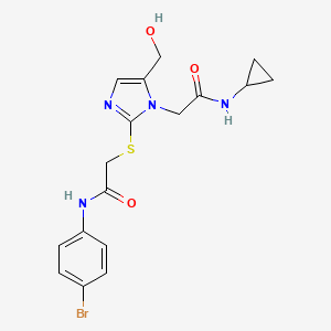 2-[2-({2-[(4-bromophenyl)amino]-2-oxoethyl}thio)-5-(hydroxymethyl)-1H-imidazol-1-yl]-N-cyclopropylacetamide