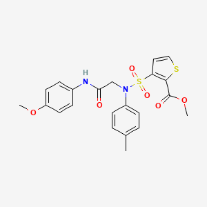molecular formula C22H22N2O6S2 B2473392 methyl 3-({[(4-methoxyphenyl)carbamoyl]methyl}(4-methylphenyl)sulfamoyl)thiophene-2-carboxylate CAS No. 895265-82-4