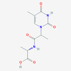 molecular formula C11H15N3O5 B024734 (2S)-2-[2-(5-methyl-2,4-dioxopyrimidin-1-yl)propanoylamino]propanoic acid CAS No. 102772-04-3