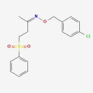 molecular formula C17H18ClNO3S B2473404 4-(phenylsulfonyl)-2-butanone O-(4-chlorobenzyl)oxime CAS No. 306979-46-4