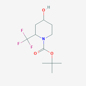molecular formula C11H18F3NO3 B2473411 Tert-butyl 4-hydroxy-2-(trifluoromethyl)piperidine-1-carboxylate CAS No. 1785759-35-4