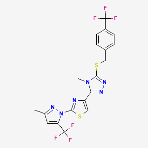 4-methyl-3-{2-[3-methyl-5-(trifluoromethyl)-1H-pyrazol-1-yl]-1,3-thiazol-4-yl}-5-{[4-(trifluoromethyl)benzyl]sulfanyl}-4H-1,2,4-triazole