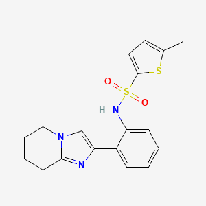 molecular formula C18H19N3O2S2 B2473418 5-methyl-N-(2-(5,6,7,8-tetrahydroimidazo[1,2-a]pyridin-2-yl)phenyl)thiophene-2-sulfonamide CAS No. 2034309-35-6