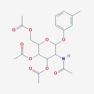 [3,4-Bis(acetyloxy)-5-acetamido-6-(3-methylphenoxy)oxan-2-yl]methyl acetate