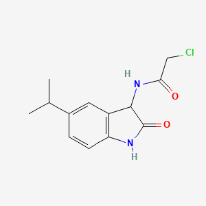 2-Chloro-N-(2-oxo-5-propan-2-yl-1,3-dihydroindol-3-yl)acetamide