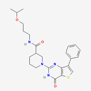 N-(3-isopropoxypropyl)-1-(4-oxo-7-phenyl-3,4-dihydrothieno[3,2-d]pyrimidin-2-yl)piperidine-3-carboxamide