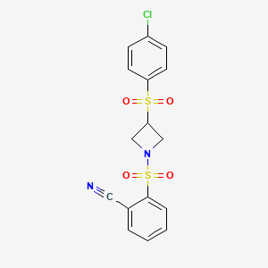 2-((3-((4-Chlorophenyl)sulfonyl)azetidin-1-yl)sulfonyl)benzonitrile