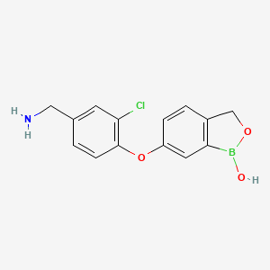 molecular formula C14H13BClNO3 B2473444 [3-chloro-4-[(1-hydroxy-3H-2,1-benzoxaborol-6-yl)oxy]phenyl]methanamine CAS No. 1213827-99-6