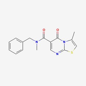 molecular formula C16H15N3O2S B2473477 N-benzyl-N,3-dimethyl-5-oxo-[1,3]thiazolo[3,2-a]pyrimidine-6-carboxamide CAS No. 851944-67-7